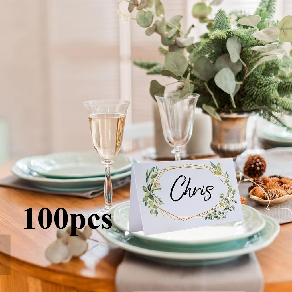 TEMU 50/100 cartes de table feuilles encadrées en or, plan de sièges vierge, convient aux banquets de mariage et aux décorations de table de fête