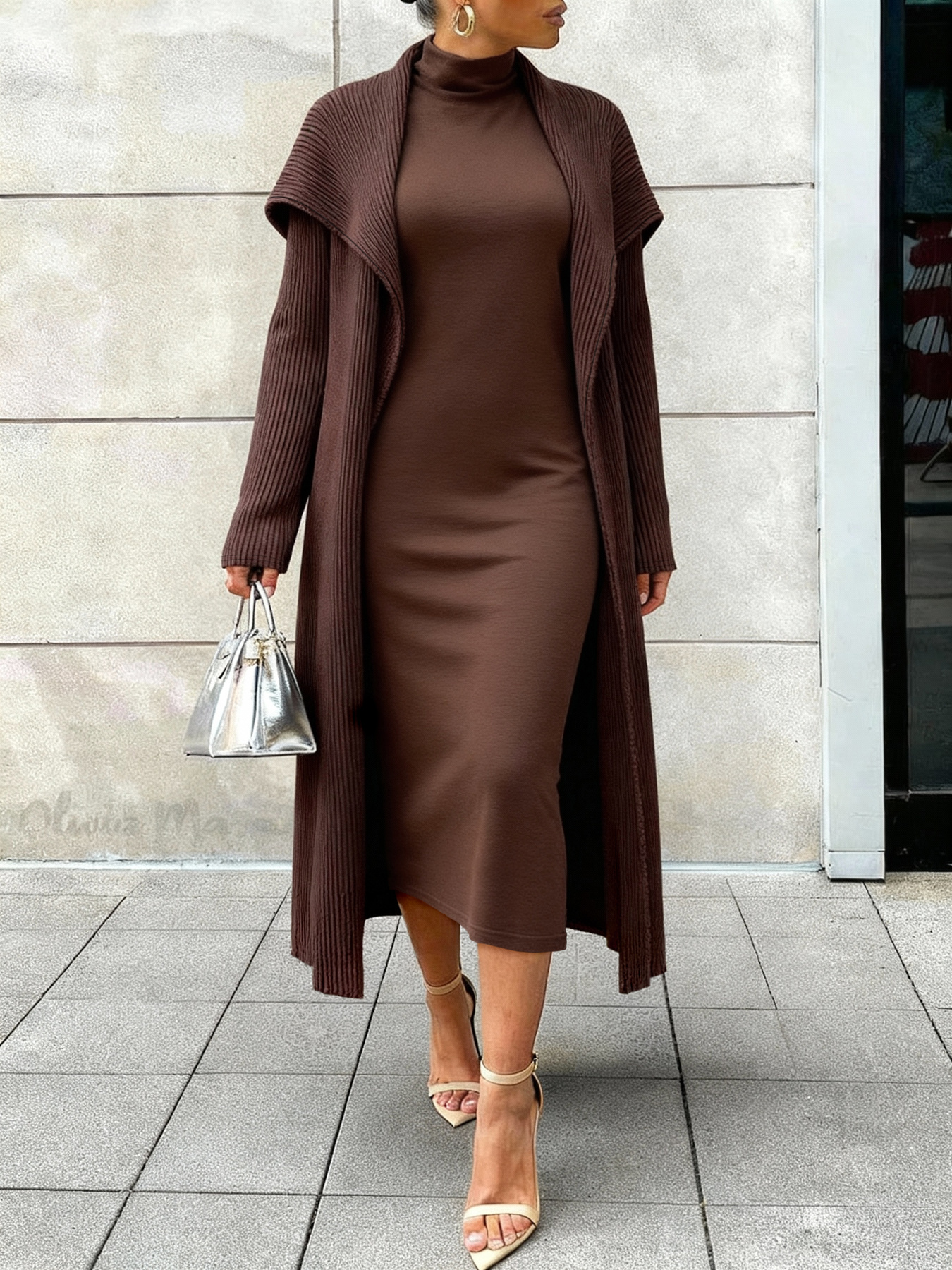 yellow long sleeve dress Yellow Rowan Plunge Maxi Dress main image 1