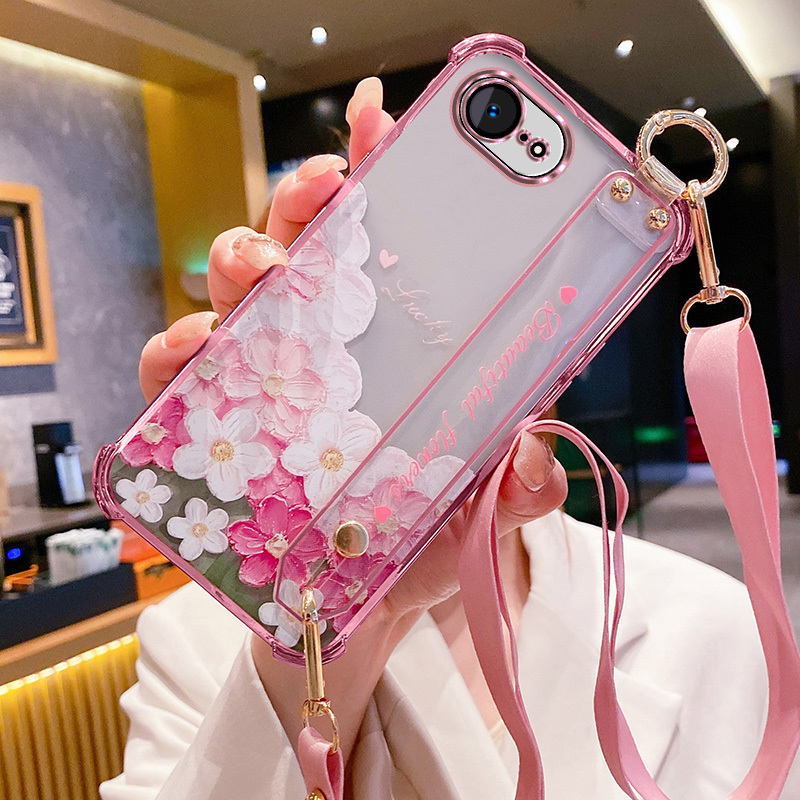 TEMU Coque de téléphone - Coque de téléphone adaptée pour Apple 17E Coque de téléphone à fleurs, Housse de téléphone en matériau TPU souple conçue