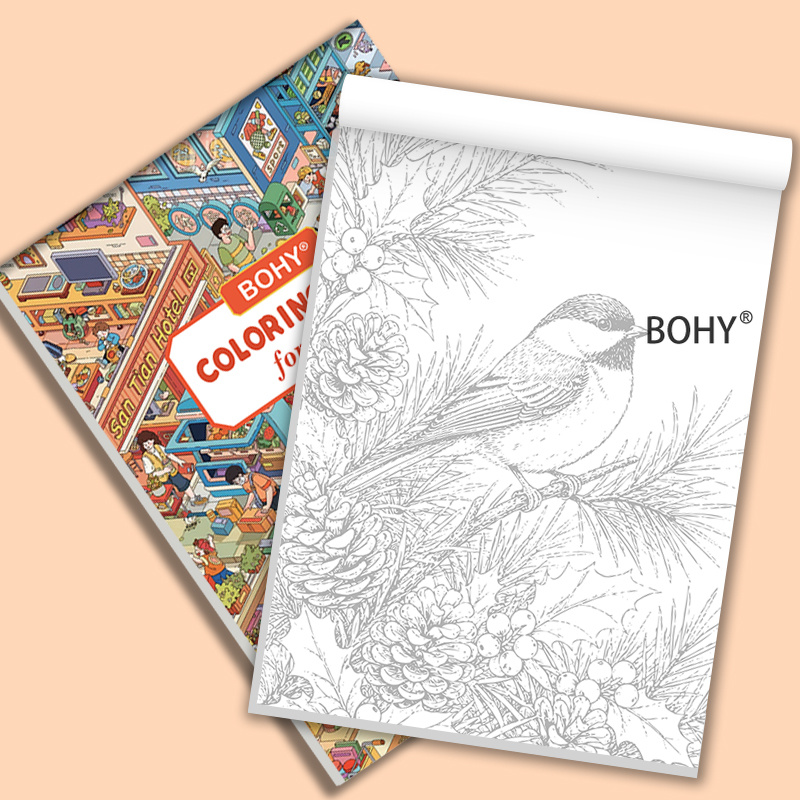 TEMU Libro para colorear de multitemático para adultos, 1 , relajante y para aliviar el estrés, lineal delineado para copiar. lineal exquisito como