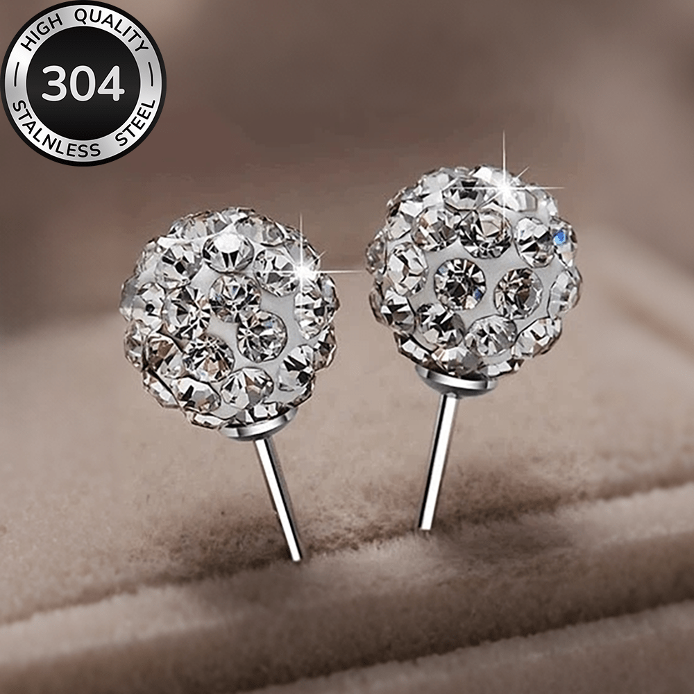 2-Pair High-Quality Hypoallergenic Stainless Steel Stackable Stud Earrings