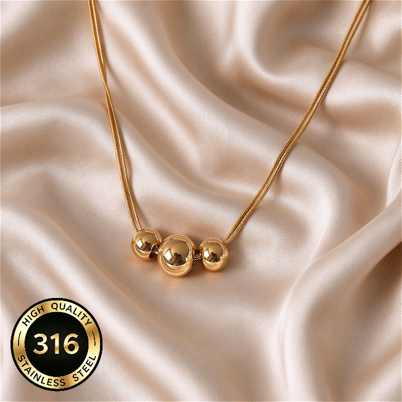 Vintage French Double Snake Chain Choker Necklace