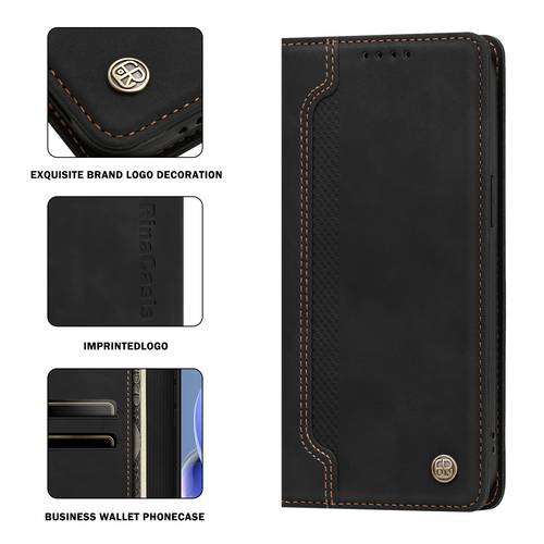 photo de l'article coque de téléphone - étui portefeuille en cuir pu, logo hardware avec double fente pour carte pt37, à avec support, anti-vol, protection antichoc pour hommes et femmes, compatible avec honor 200 lite 5g