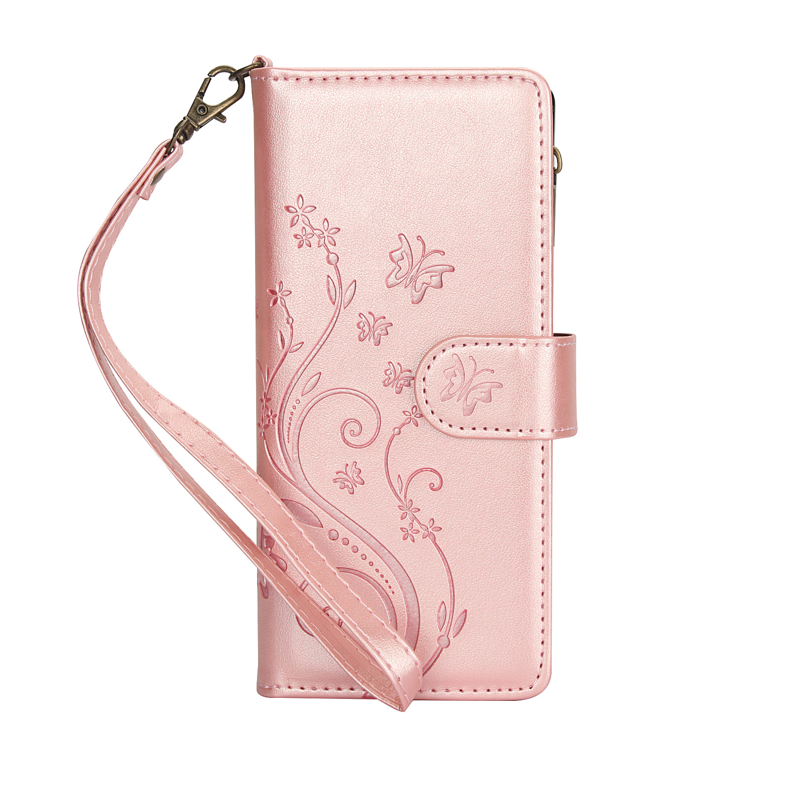 TEMU Phone Case - Awquer Wallet Flip Case Suitable For For Galaxy Z Fold 8 Ultra Zfold8ultra Zfold8 With Wrist Strap, Flower Pu Faux Leather Zipper