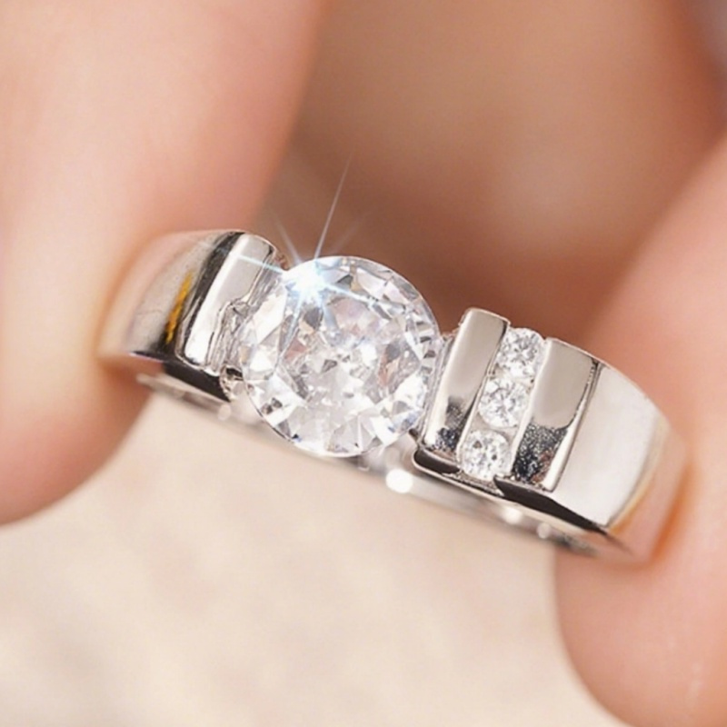 Image of Inlay Zirconia Asymmetric Ring For Women Men Party Carnival Daily High Quality Jewelry