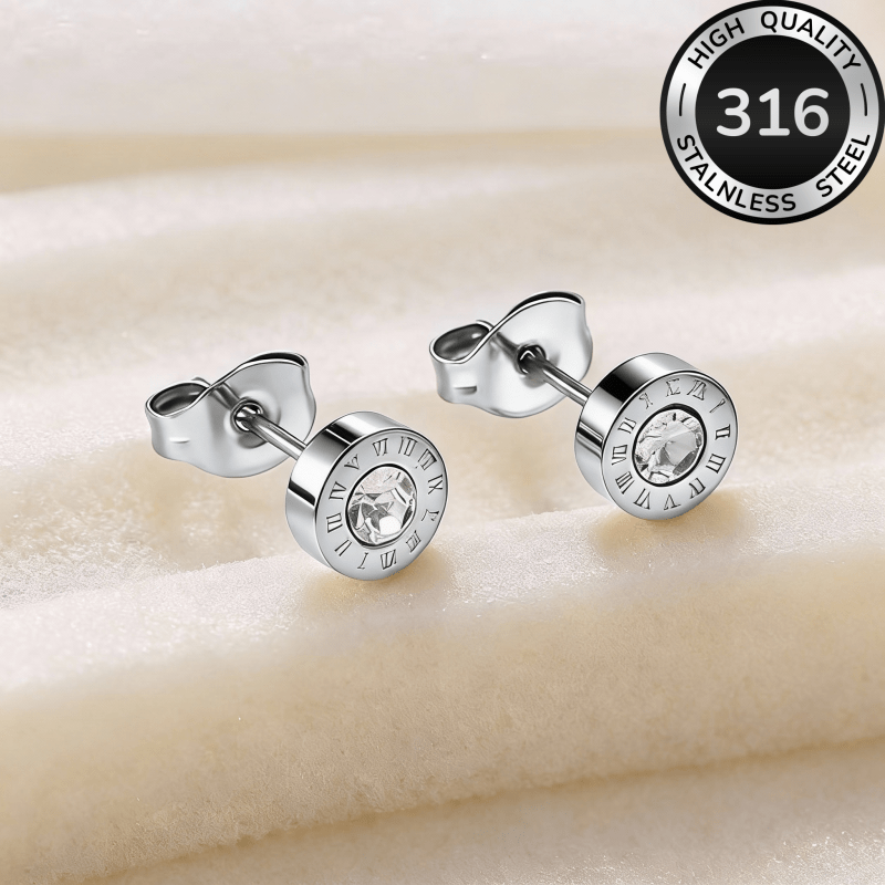 Image of Premium Hypoallergenic Stainless Steel Stud Earrings, 18k Golden Plated Non-fading, Delicate Versatile Elegant, Daily& Party, Perfect Gift For Christmas Anniversary Valentine's Day