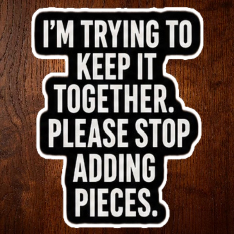 TEMU 1 autocollant en vinyle de 7,6 cm (3 pouces) avec l' "I'M TRYING TO . PLEASE STOP PIECES." (Je tente de les choses ensemble. Arrêtez de lui des