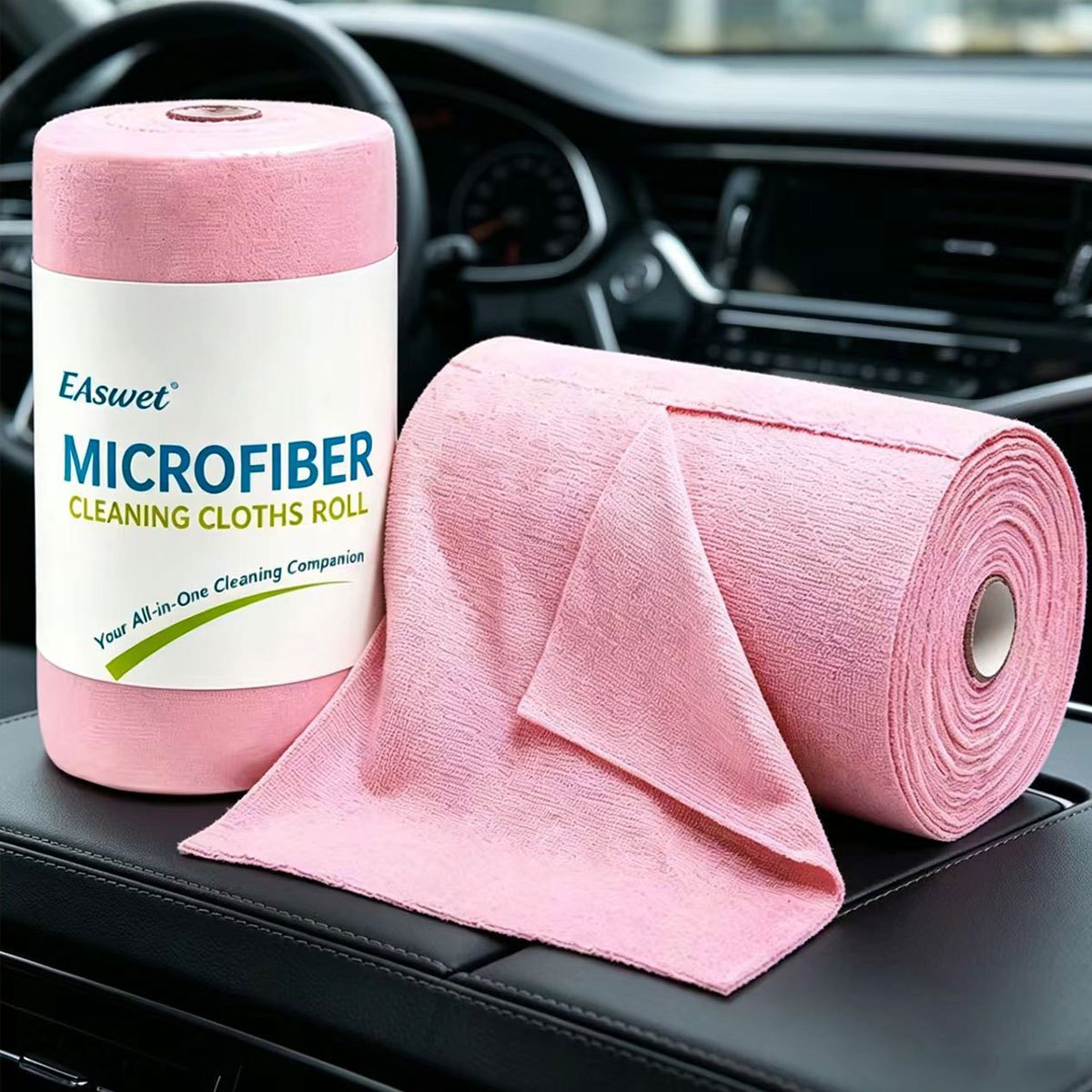 TEMU Easwet Large Roll Of Reusable Microfiber Cleaning Towels Suitable For Car, Kitchen & Household Use - High Absorbency Hand-tearable Sheets,