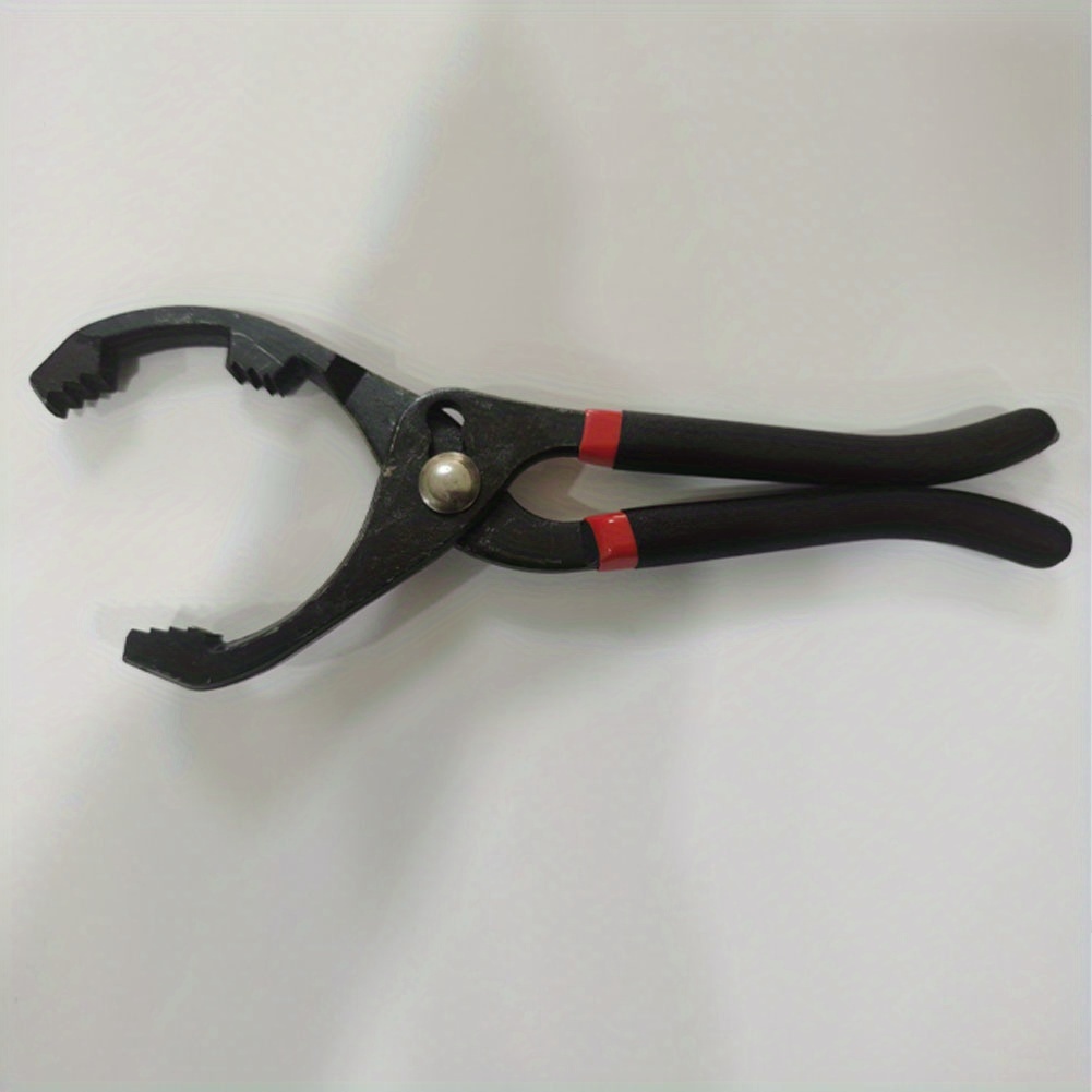 TEMU 1pc Adjustable Universal Filter Wrench Pliers - 10/12 Inch Automotive Oil Filter Removal Tool With Handle, Vehicle Maintenance And Repair Hand