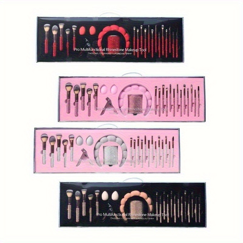 Diamond Beauty Brush Deluxe Gift Box - 23 Professional Makeup Brush Set, Including Diamond Headband + Eyelash Curler, Preferred Birthday and Holiday Gifts, Women'S High-end Makeup Tool Combination