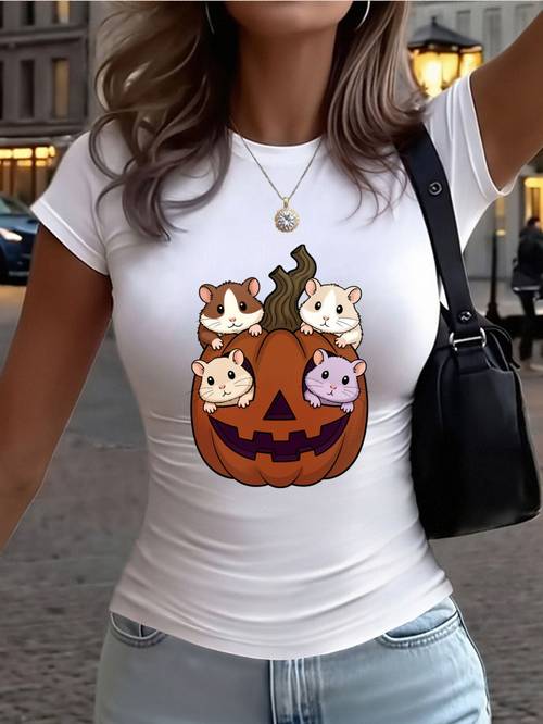 item picture cute hamster jack o lantern t shirt