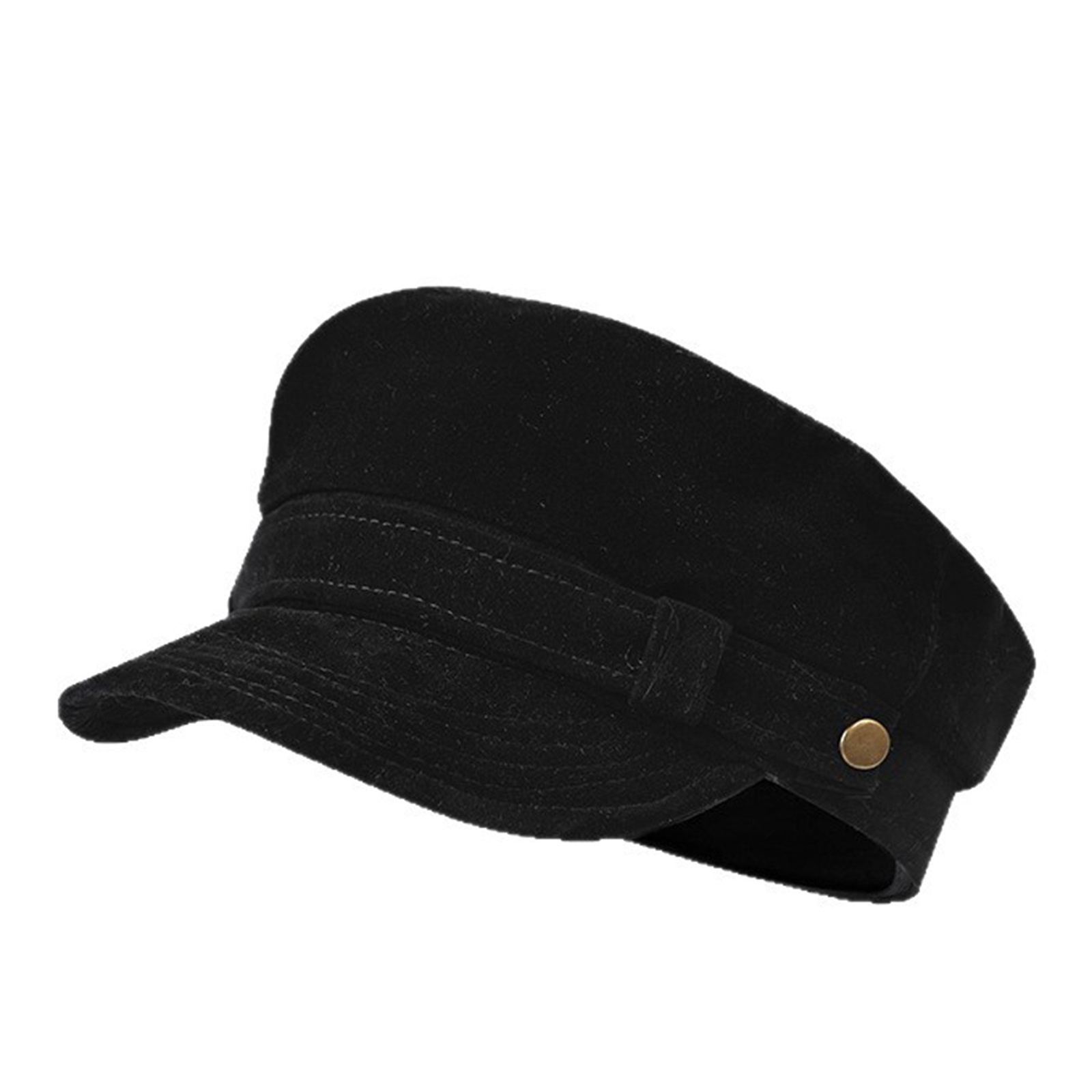 TEMU Octogonal Vintage avec Boucle Métallique Élégante, Casquette Newsboy Décorée en Suède, Chapeau de pour Usage et Extérieur