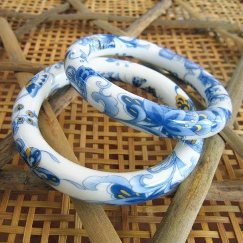 

Vintage Floral Ceramic Bracelet For Women - Wear, & Party