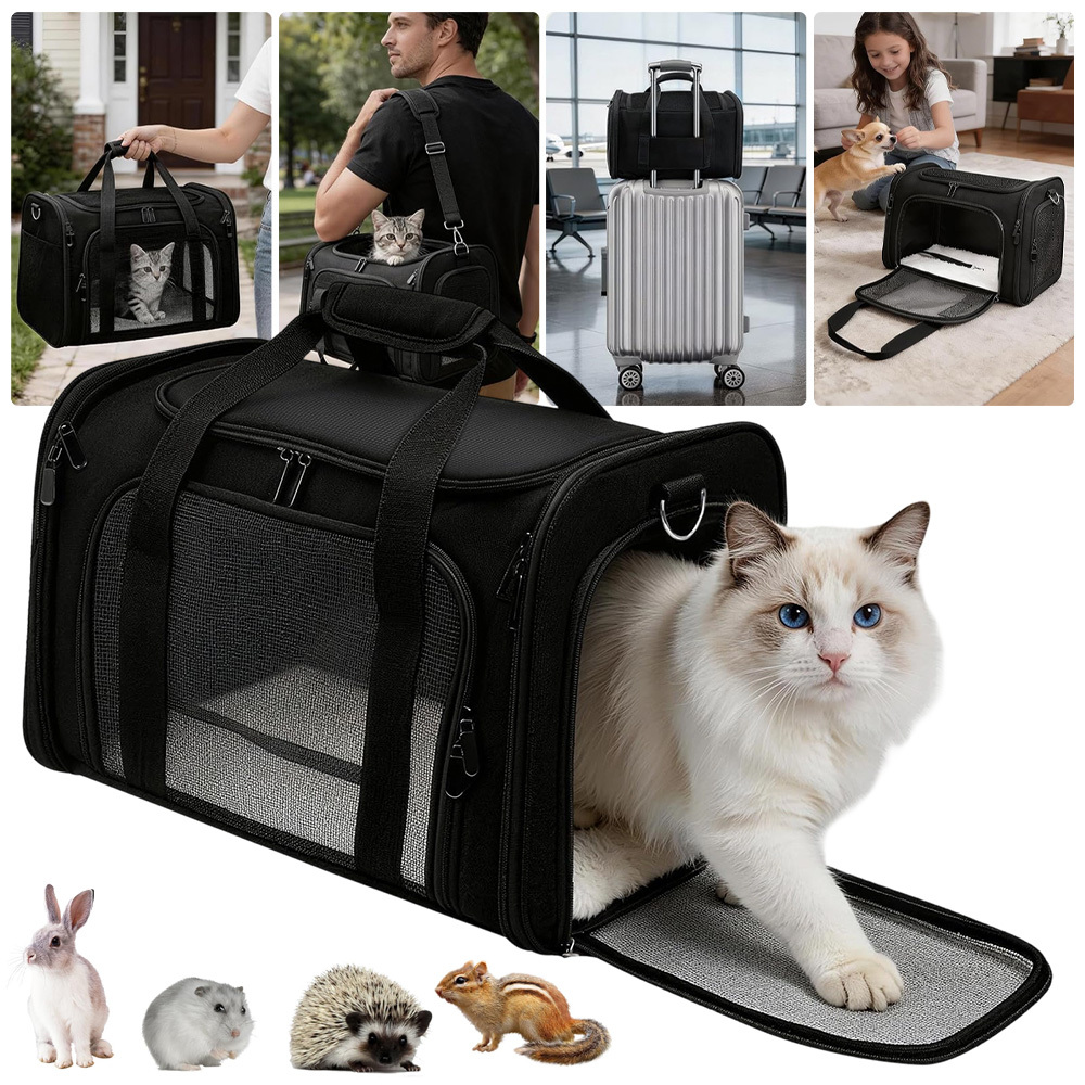 Small Animal Travel Carrier 1set Modern Breathable Portable For Cats Rabbits Puppies Under 6.8kg With Mesh Viewing Window