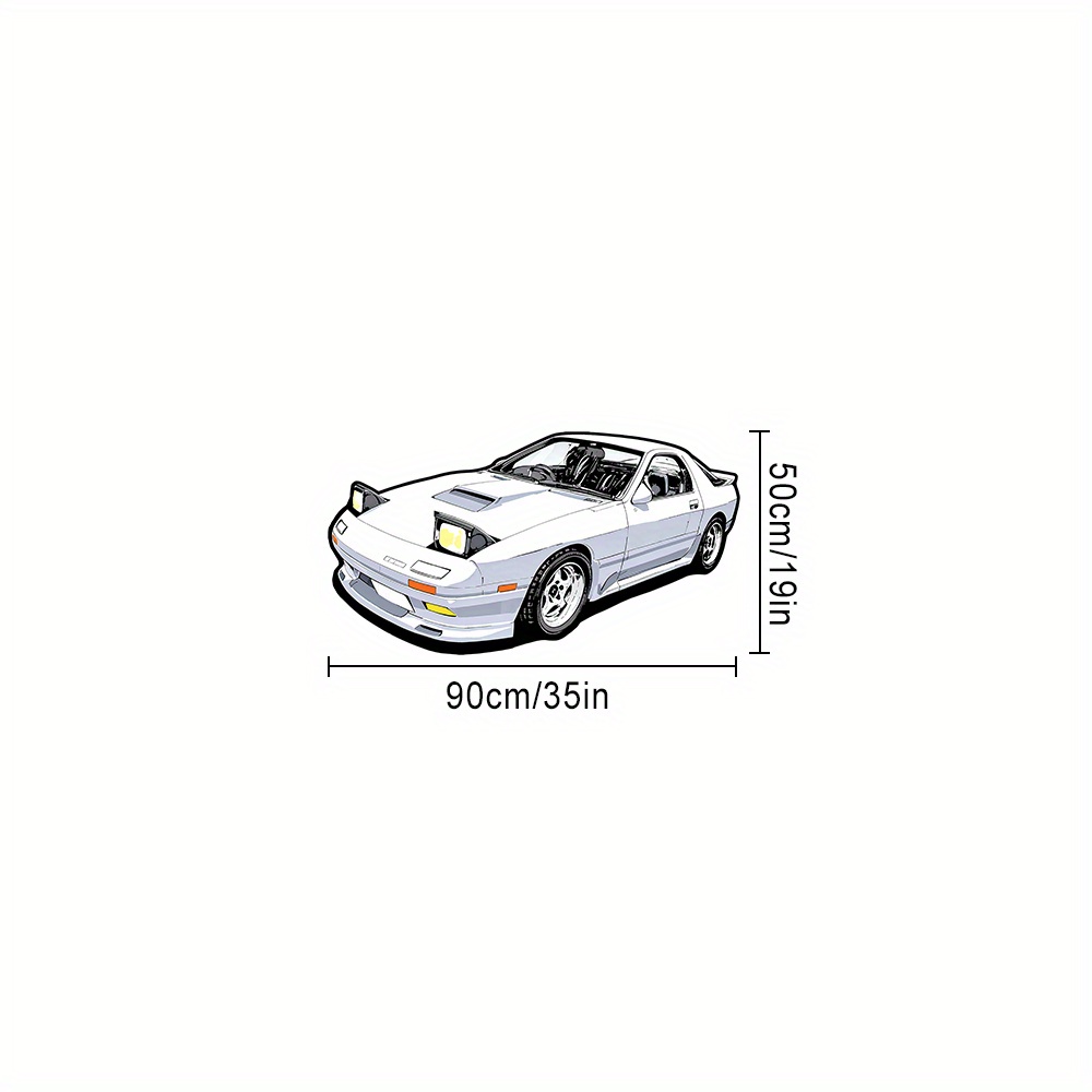 TEMU 1pc Creative Car Living Room Carpet Soft Fluffy Comfortable Luxurious White Car Pattern Print Bedroom Carpet Home Decor Carpet