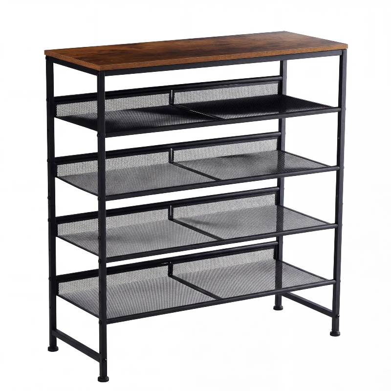 5-tier Shoe Rack & Storage Shelf, Adjustable Angle, 16 Pairs Organizer, Multipurpose Shoe Storage For Home, Bedroom, Living Room, Balcony, Standing Shelf
