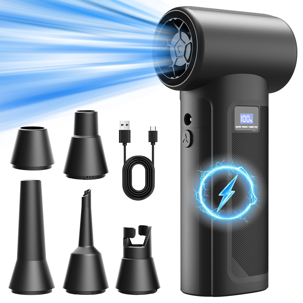 Image of Turbine Fan, Compressed Air Dust Remover, Multifunctional -one Dust Blower/inflator/dust Remover, Suitable For Outdoor, Home, And Automotive Use
