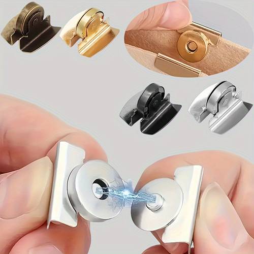 4pcs stainless steel magnetic snaps in black golden silvery and bronze ideal for bags boxes curtains more durable secure closure fasteners sleek metallic durable construction magnetic snap fastener