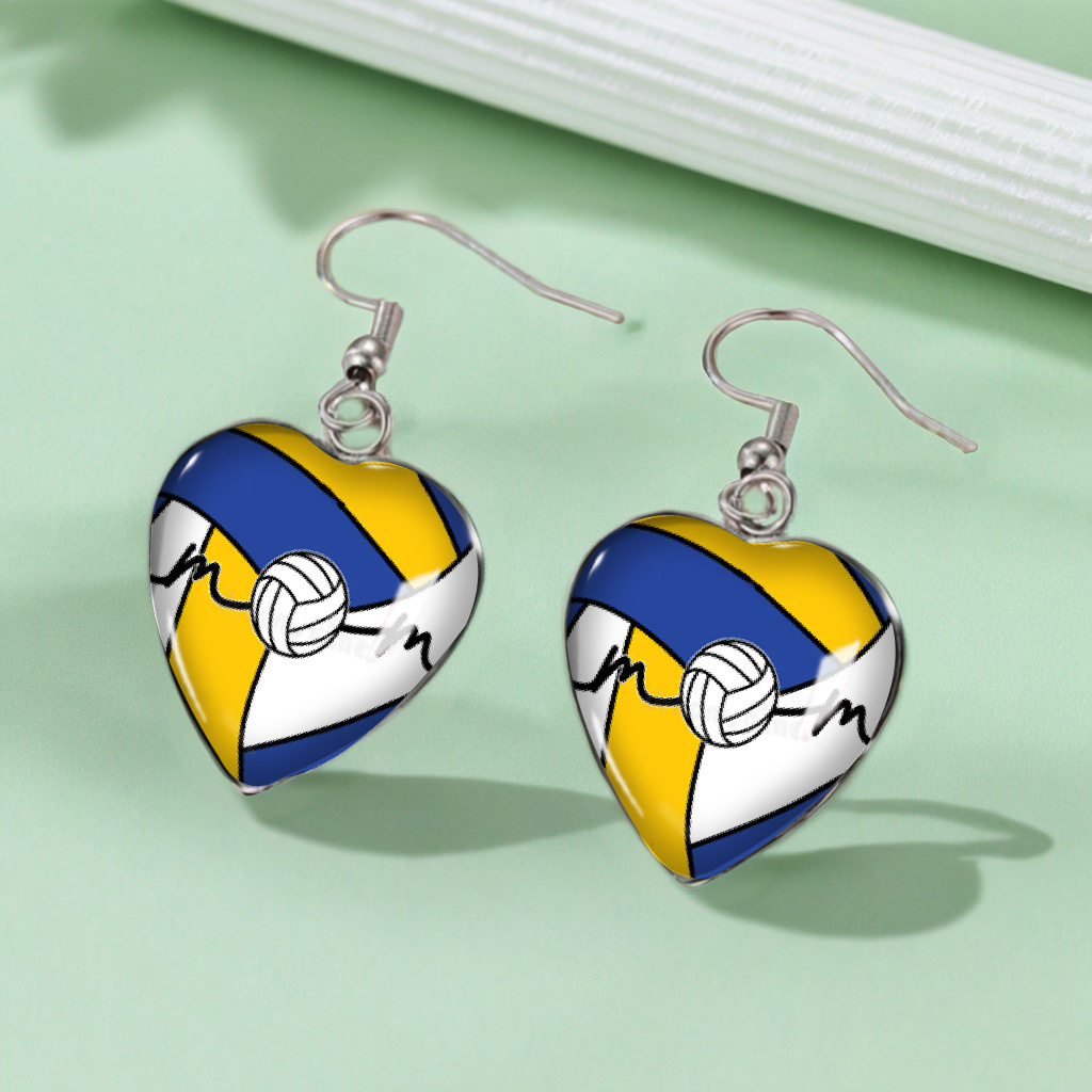 TEMU A Pair Of Volleyball-themed Earrings For Moms Who Love , A Fashionable Accessory For Everyday Wear, Without Battery