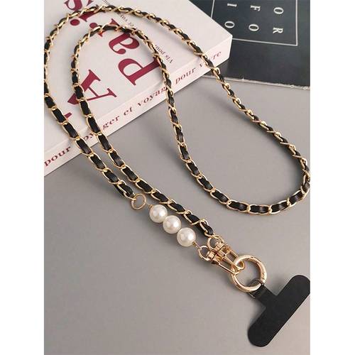 universal lanyard for mobile phones featuring a long strap for the neck and shoulder designed for women with pickup chain