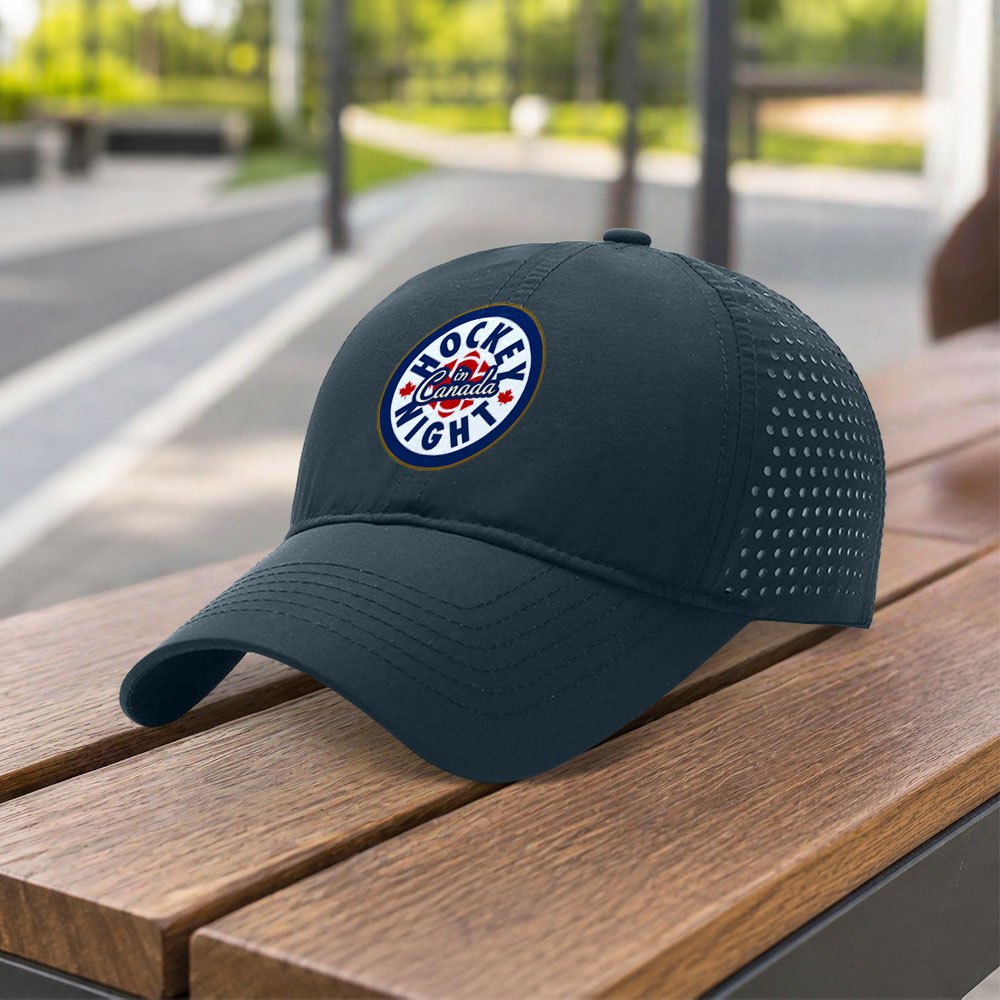 TEMU 1 pièce Casquette de soirée de hockey canadienne avec érable emblématique et crosses/palets de hockey - Casquette snapback légère et réglable,
