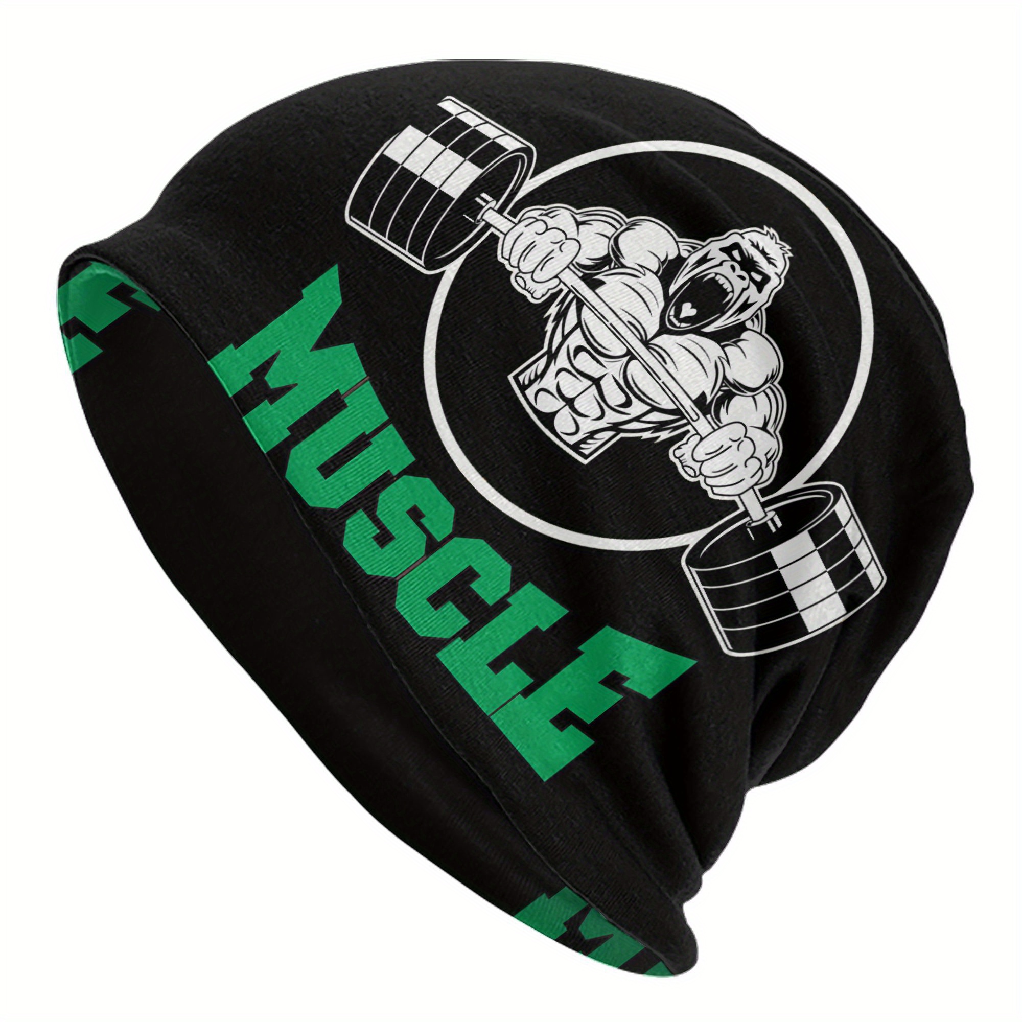 

1pc Gym Skullies - Novelty Polyester Skull Cap Elastane, No