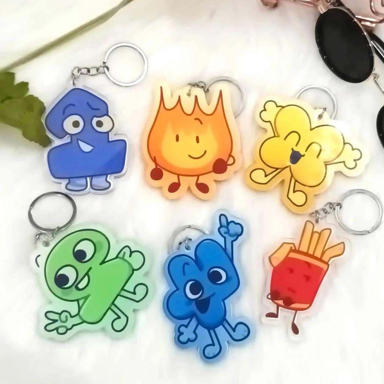 TEMU Keychain, 6pcs 1st, 2nd, 4th Flame Tpot Acrylic Keychains, Cute And Durable, Bags, Keys, Or Gifts. Ideal For Daily Use Or As A Thoughtful Small