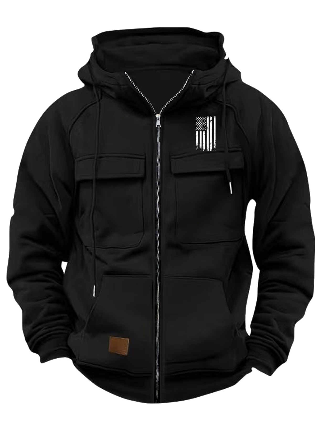 Men's Long Sleeve Zipper Pocket Hoodie