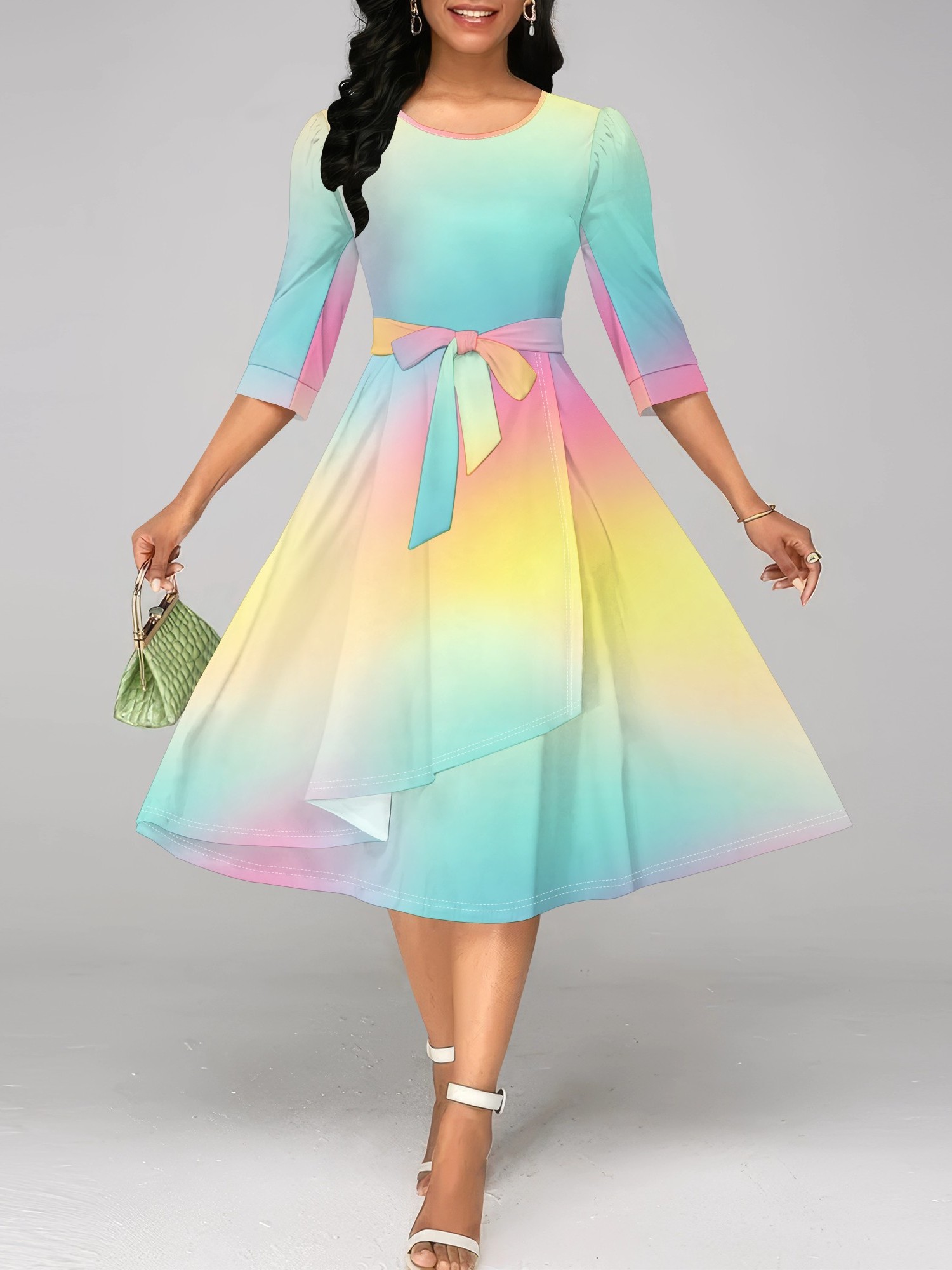 rainbow dress for women sold on Temu United States