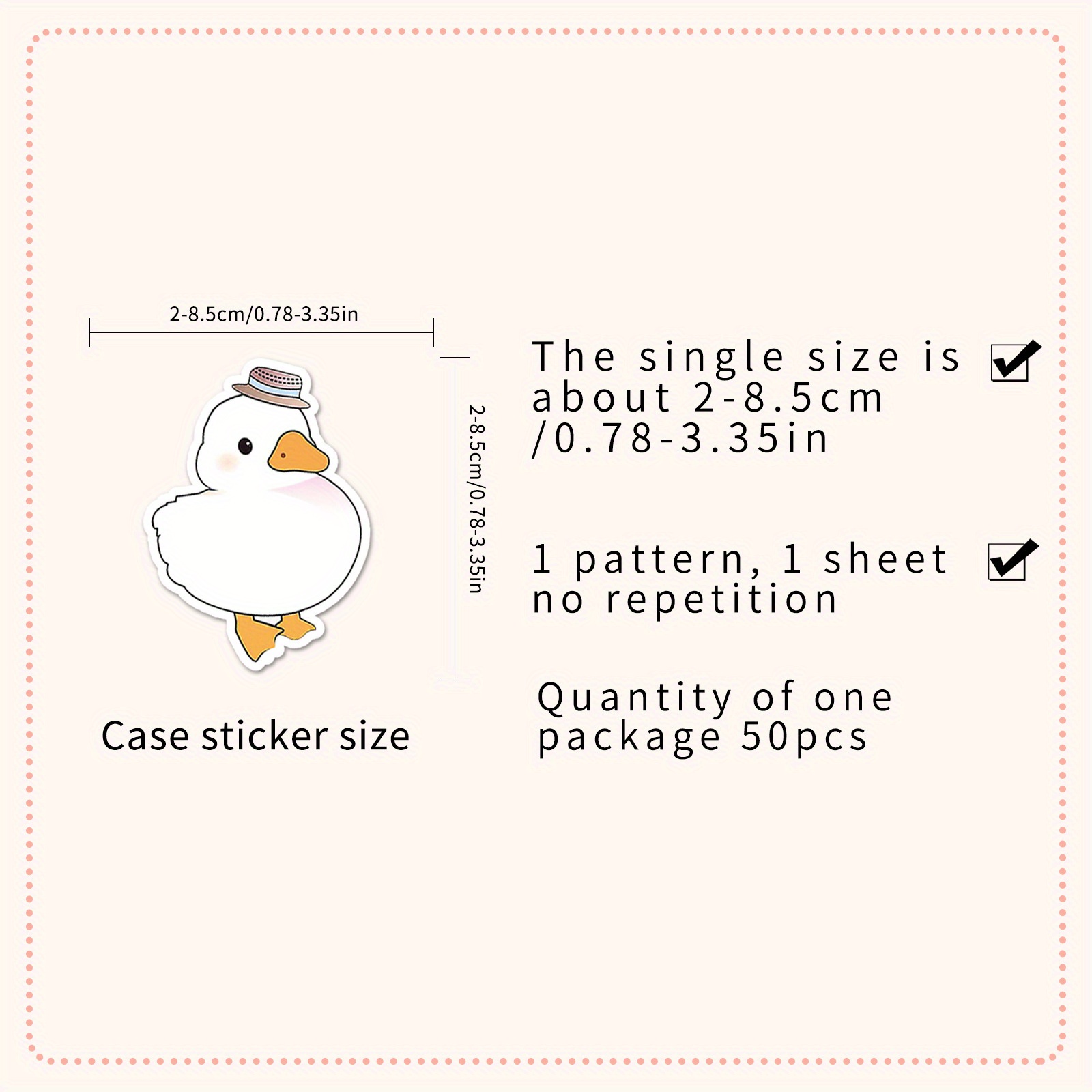 50pcs Duck Stickers Waterproof Vinyl Decals with Colorful Cartoon Designs