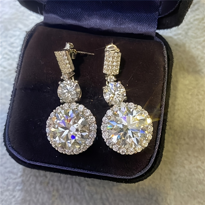 2pcs s925 925 silver plated with 5     stone lop ear earrings fire color super     deal party wedding holiday event daily wear engagement wedding holiday birthday anniversary ideal gift Product details 6