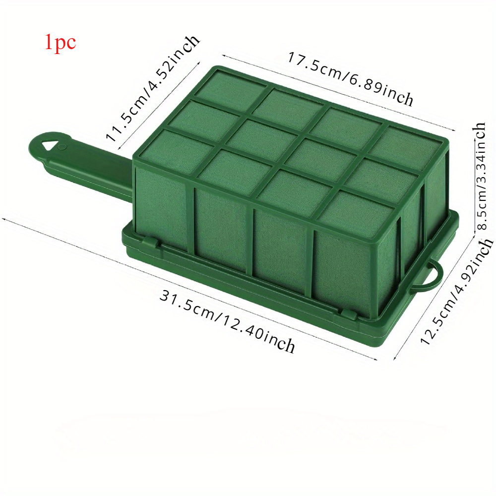 TEMU 1pc Floral Foam Holder, Green Plastic Wall-mounted Flower Arrangement Stand For Flowers, Ideal For Home And Event Decor, Flower Arranging