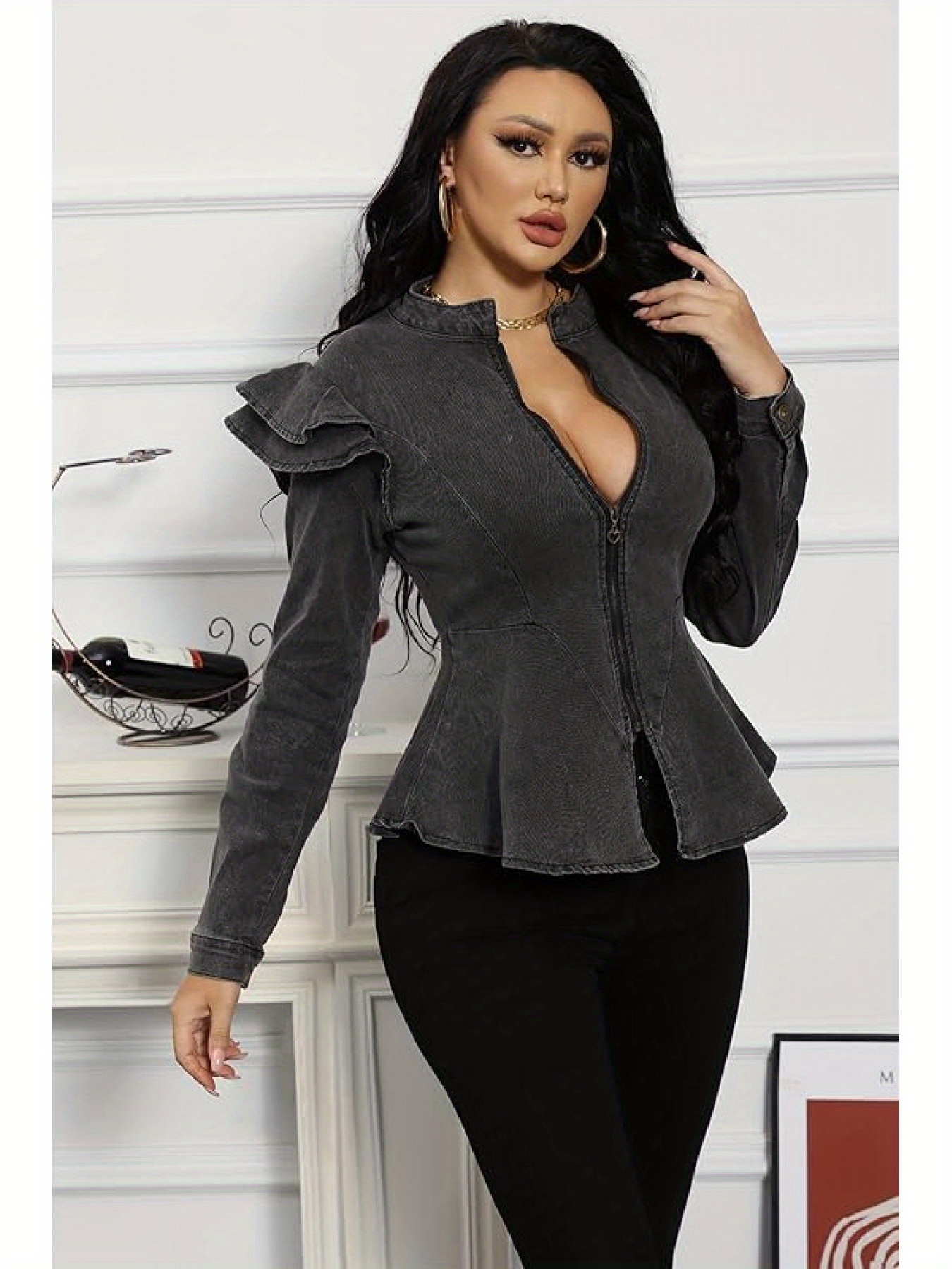 Bluelea peplum jacket