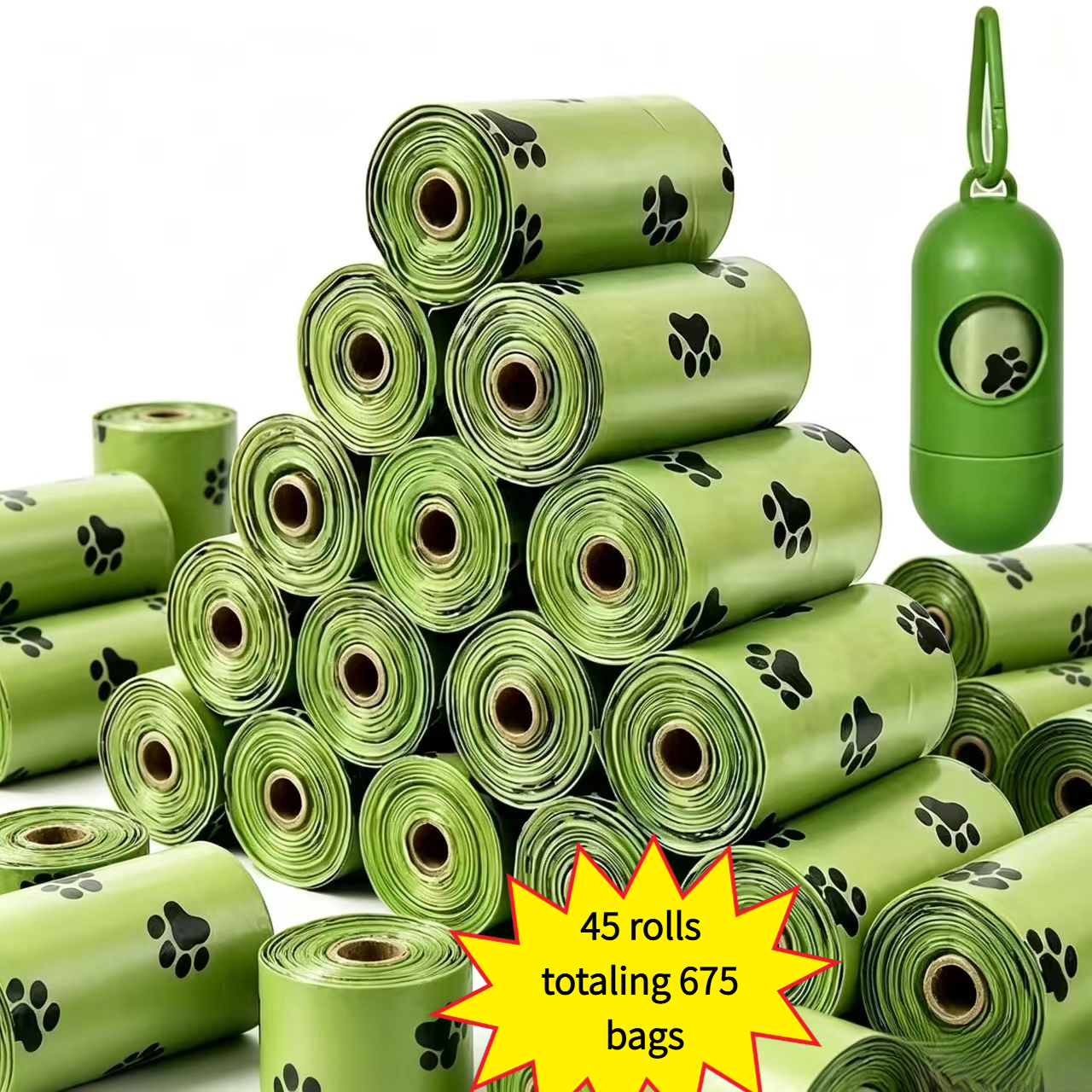 45 Rolls Totaling 675 Bags Of Portable Dog Feces Bags, With A Dispenser, Leak Proof, Tear Proof, And Thick Pet Garbage Bags. Dog Feces Bags Have And Are Suitable Outdoor And Travel