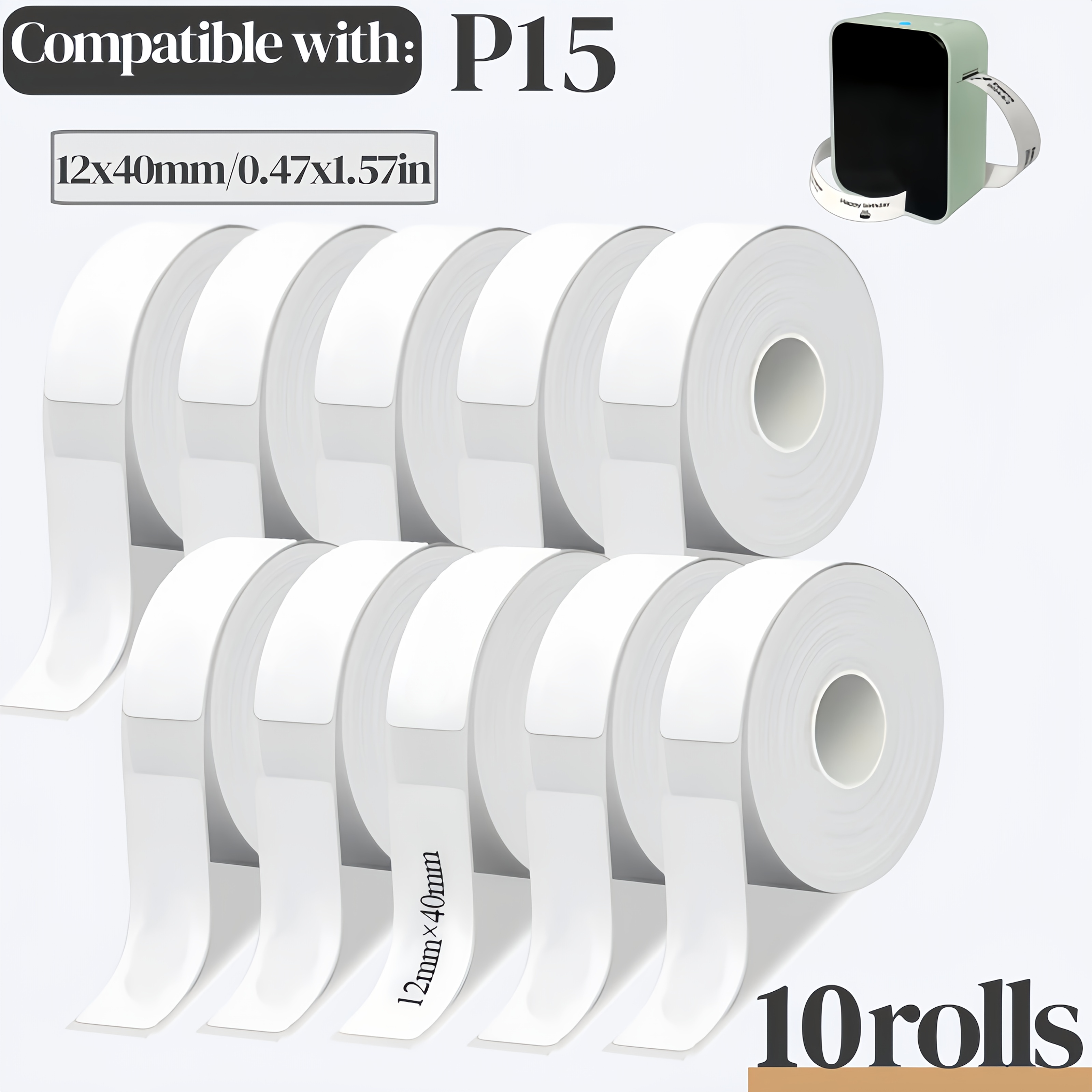 TEMU 10 Rouleaux d'Étiquettes Blanches Imprimées "Gap", 800 Autocollants au Total. Auto-Adhésives et. pour et le Rangement à Domicile. Compatibles