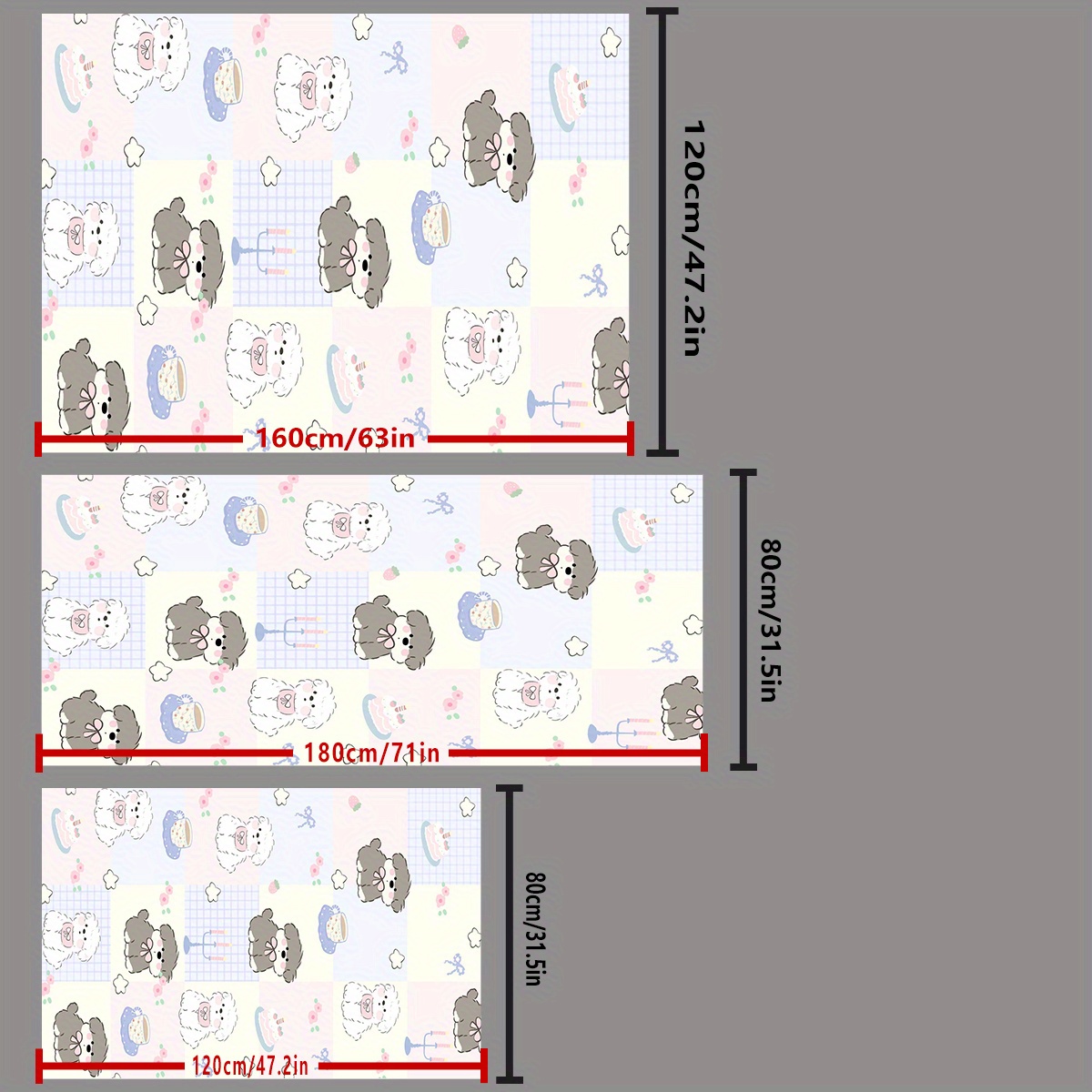 large plush non slip dog mat with adorable black white puppy design   chew resistant washable pet bed multi size soft polyester floor mat for feeding play home decor large dog bed Product details 4