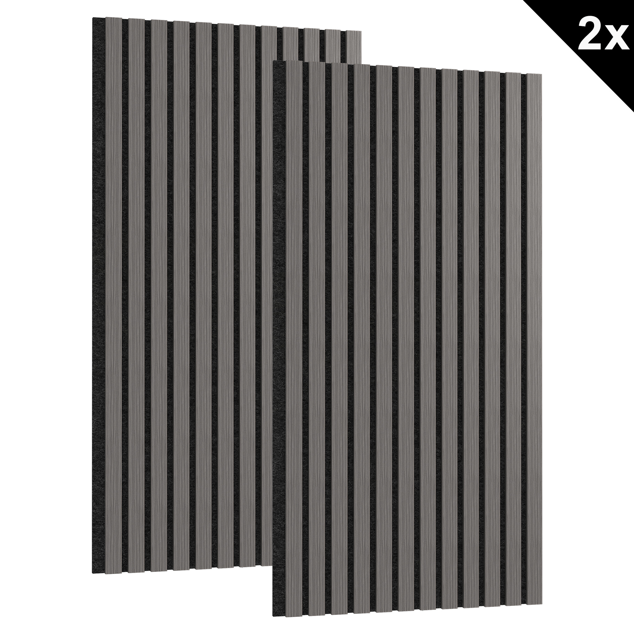 Image of Pack Of 2 Acoustic Panels, 60 X 60 Cm, Wall Panels, Wooden Panels, Wall Sound Insulation With Wood Look, Veneer, Treatment, Wall Cladding, Sound Insulation Panels, Slat Wall