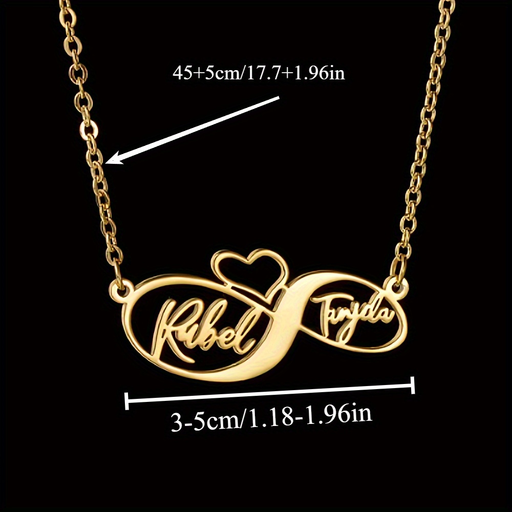 Customizable Infinity Heart Pendant Necklace in Bohemian Style