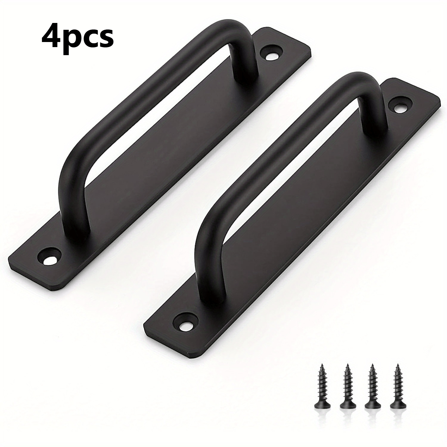 TEMU [4pcs Set Of Sliding Door Handles] 4pcs (2pcs Handles And 2 Packs Of Screws) Barn Door Handles, Sliding Door Handles, 5-inch Hole Door Handles,
