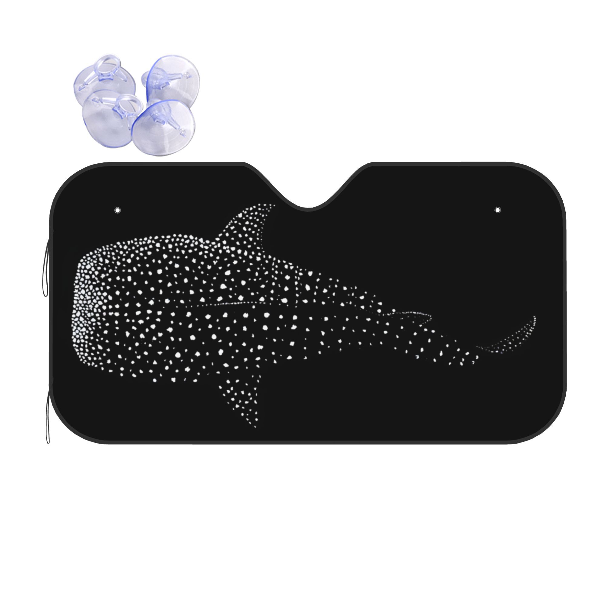 TEMU 1pc Whale Shark Silhouette Sunshade Uv Protection Scratch Resistant Universal Windshield Protector With Cooling Effect Interior Sun Damage