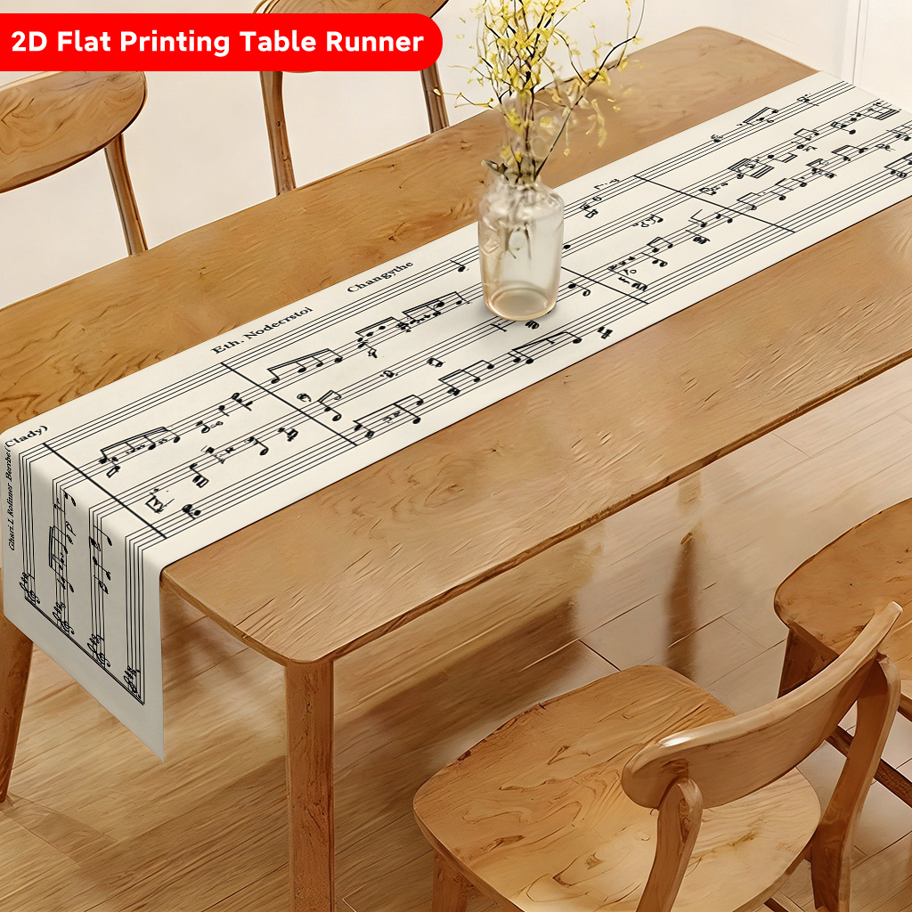 TEMU Nappe plate 2D 1 pièce, chemin de table en avec notation et plusieurs , rectangulaire, convient pour tables à manger, tables basses, décorations