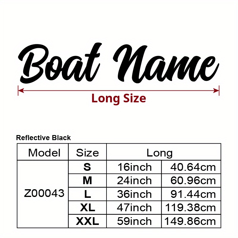 TEMU 1pc Custom Boat Name Stickers Reflective Vinyl Decals Art Handwritten Font Personalized For Pontoon Windshield Ship Vehicle Letter Graphic