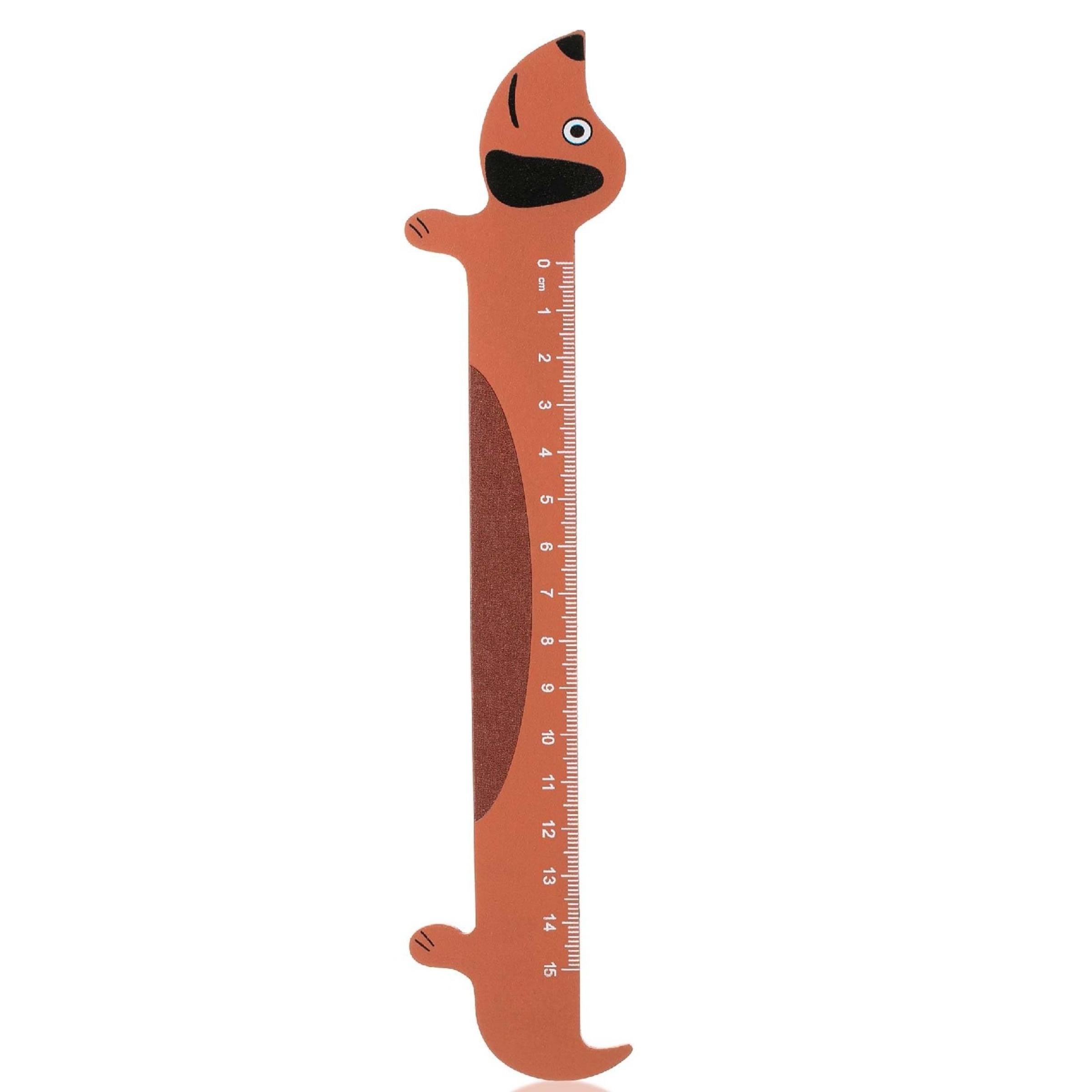 TEMU Wooden Ruler, Long Dog-shaped Wooden Ruler, Ruler, Millimeter Ruler, Regular Ruler, School Ruler, Standard Metric Ruler, Mini School Ruler,