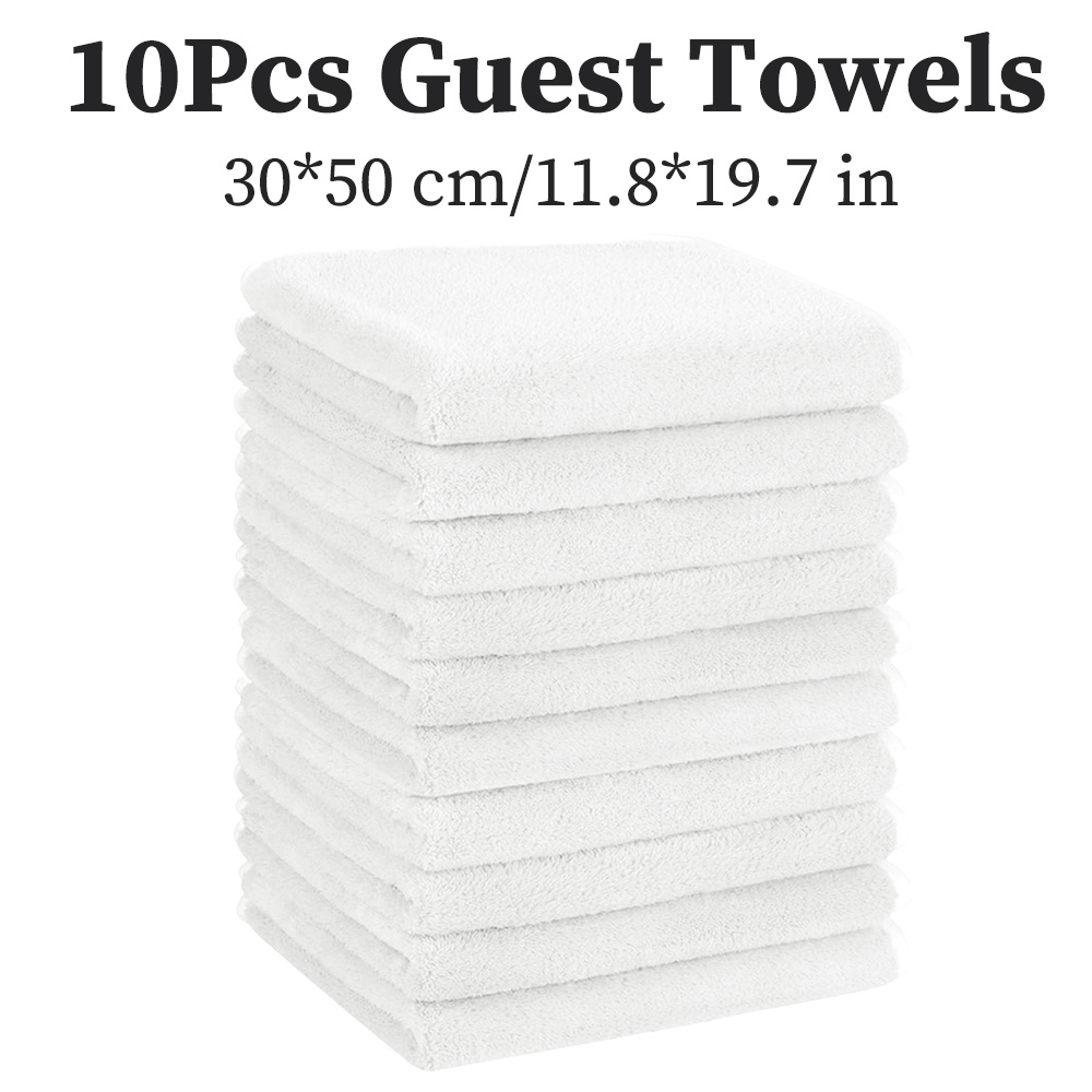 TEMU Ensemble de 10 serviettes d'invités en microfibre, mesurant 30*50 cm/11.8*19.7 pouces, disponibles en différentes couleurs , rose, bleu foncé et