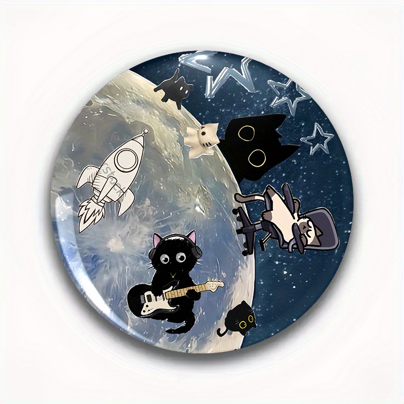 TEMU Trendy, 1pc, Latest Style, 2025 Men's Fashion Brooch Featuring Anime Cartoon, Unisex Badge/circular Pin - Perfect Fashion Accessory For ,