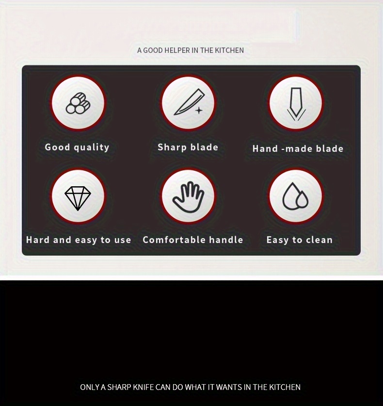 7pcs/6pcs Stainless Steel Kitchen Knife Set- Multi-purpose Knife, Including Watermelon and Fruit Knife, Chicken Bone Scissors- Essential Tools for Home and Restaurant Cooking, Perfect for Kitchen Accessories Gifts, Restaurant Essentials