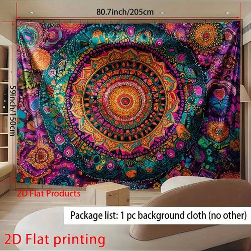 2d, 1 pieza de tapiz de de tela con mandala estampado, 2d, ideal para decoración , decoración de estudio de yoga, decoración de dormitorio, decoración de y decoración de , 2d