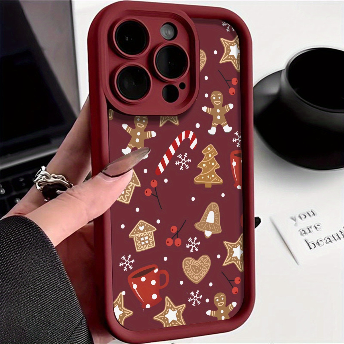TEMU Phone Case - A Cute Christmas-themed Tpu Protective Case | Shockproof Phone Cover | Scratch-resistant Transparent Case Suitable For Iphone 7 / X
