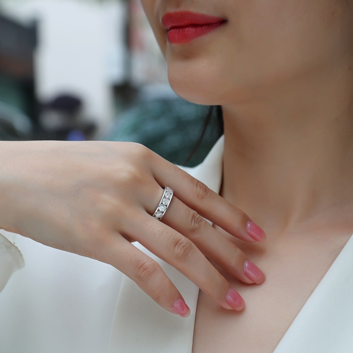 Fashion S925 Silver Ring for Women, Moissanite Design