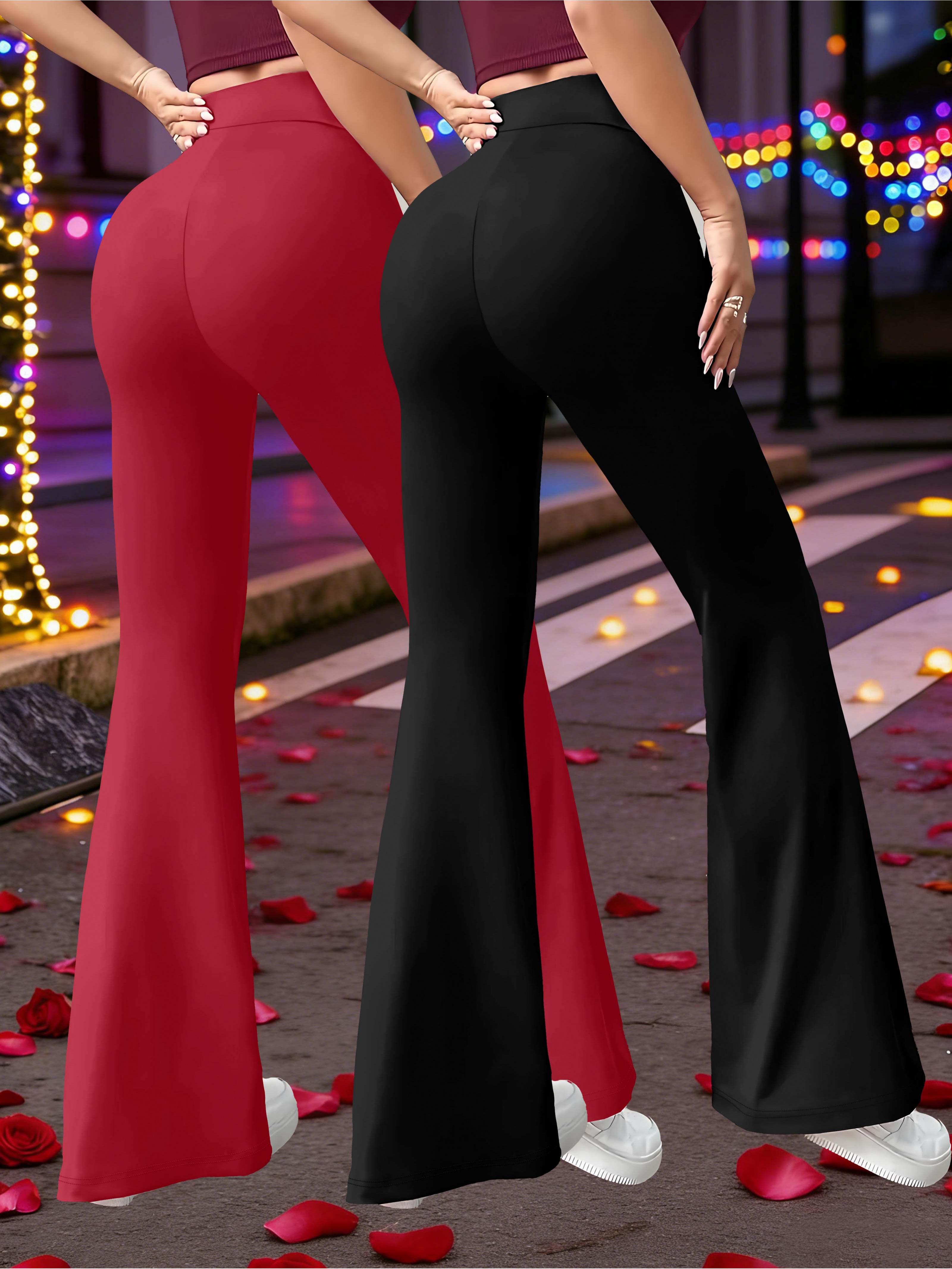 New Women'S Fashion for Valentine'S Day 2026 Featuring Stylish, Lightweight Artistic Minimalist Lines And Casual Attitude Text Prints. Includes High-Waisted Drawstring Slim-Fit Stretchy Flared Straight Pants in a Two-Piece Set
